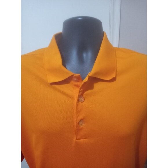 Nike GOLF Dri Fit Polo Shirt Mens XL Solid Orange Performance Collared - Picture 2 of 12